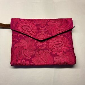 Pink Embroidered Clutch Mexico